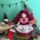 Tiny Pink Fairy Doll Decoration, Decorative Christmas Fairy  