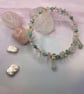 Memory wire bangle with chips of citrine, rose quartz and amazonite - Image 1