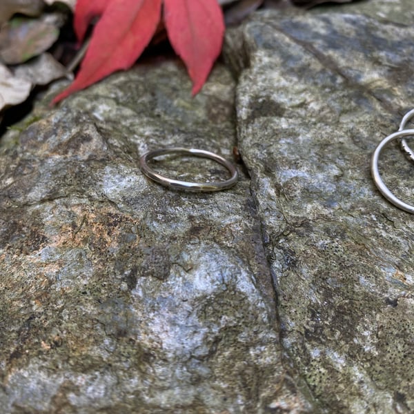 Sterling silver ring, silver stacking ring, textured ring