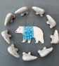 Ceramic Polar Bear with turquoise jumper  Decoration - Image 2