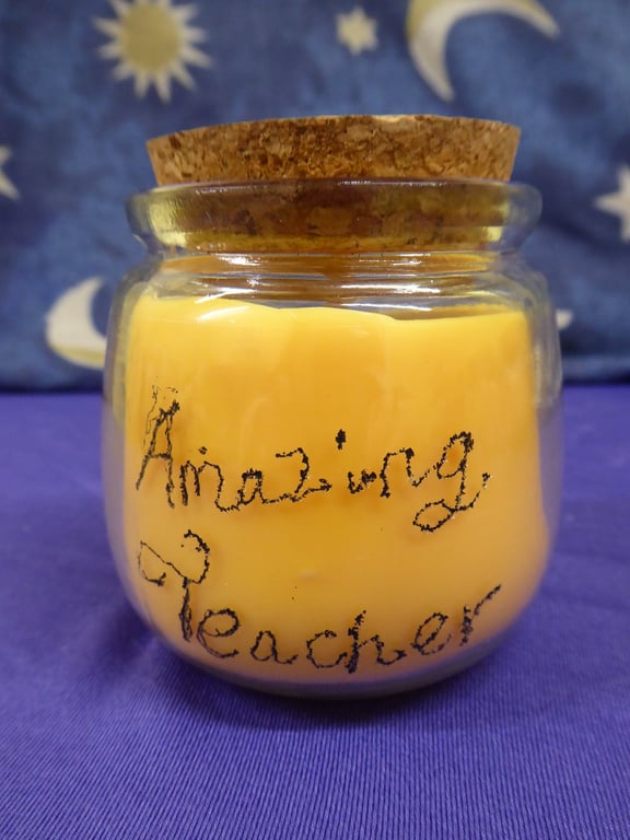 Hand Engraved Amazing Teacher Soy Wax Candle