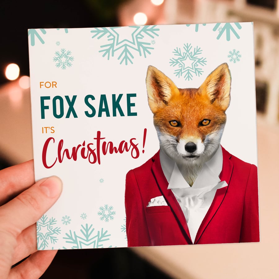 Fox Christmas card: For Fox Sake it’s Christmas (Animalyser)