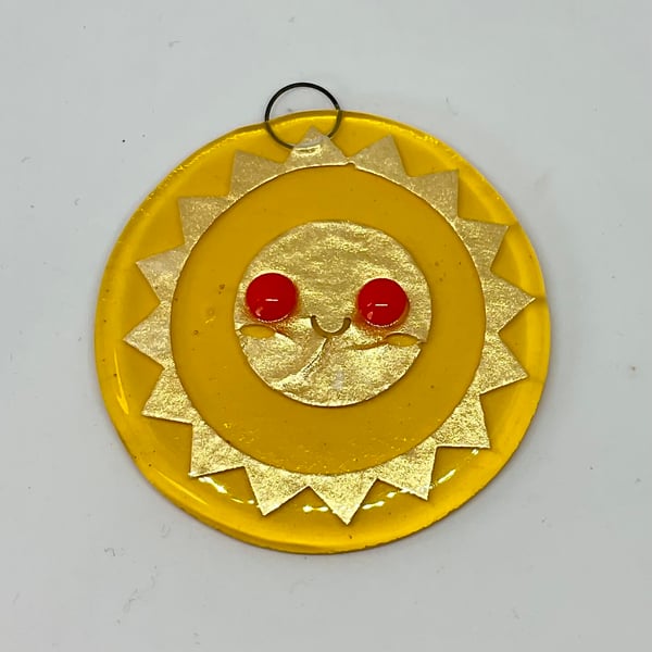 Handmade fused glass hanging sunshine decoration 