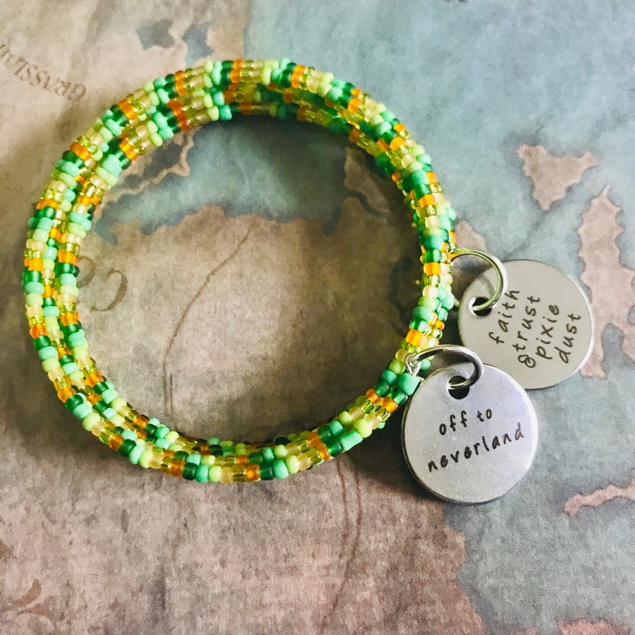 Peter Pan Inspired Memory Wire Bracelet 