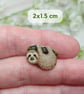 Sloth Pin, Handmade Tiny Wooden Painted Brooch - Image 3