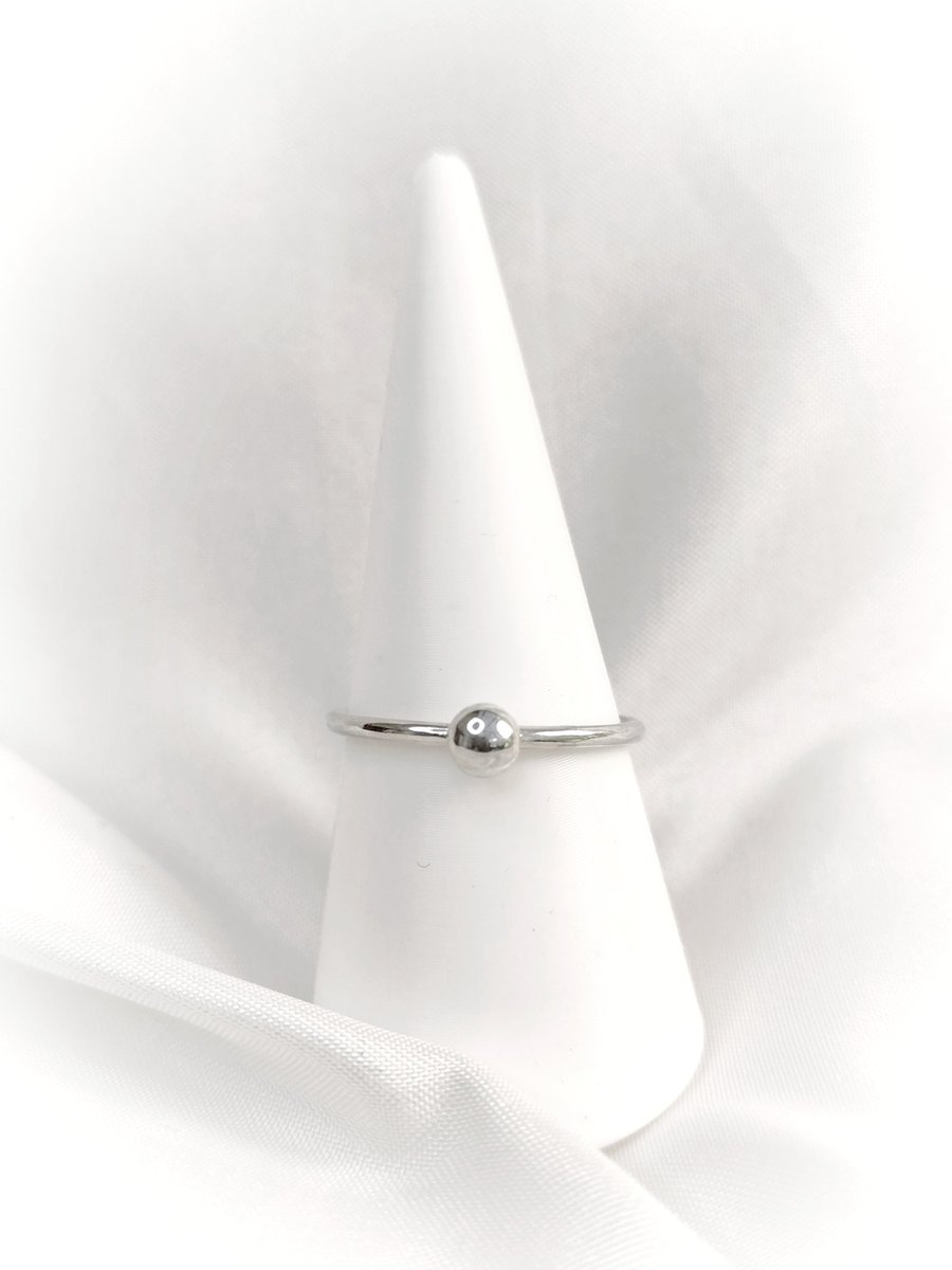 Sterling silver ring with ball