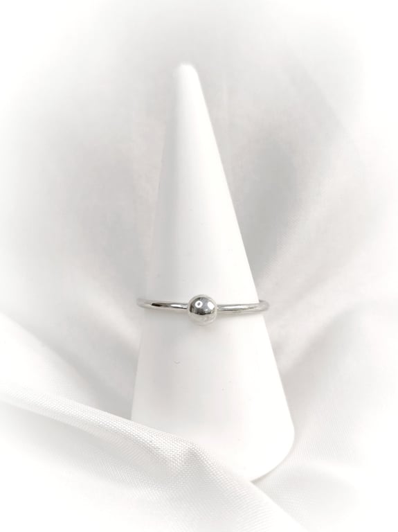 Sterling silver ring with ball