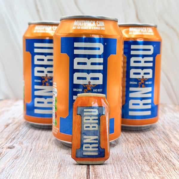 Irn Bru Wood and Resin Pin Badge