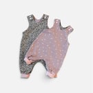 Leopard Print and Dusky pink Romper (reversible) - sizes up to 9-12mths 