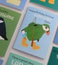 Greeting card male relative friend- cute puffin card illustration - Image 3