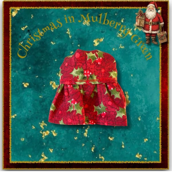 Christmas Holly Dress for Baby Daisy 