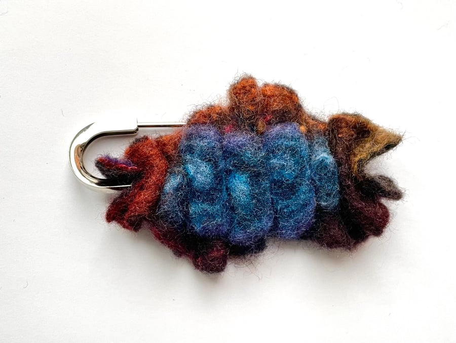 Scarf Pin Brooch Handcrafted Jewelry Contemporary Merino Wool Handmade Brooch Un