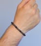 Bracelet lava and hematite stretchy handmade - Image 3