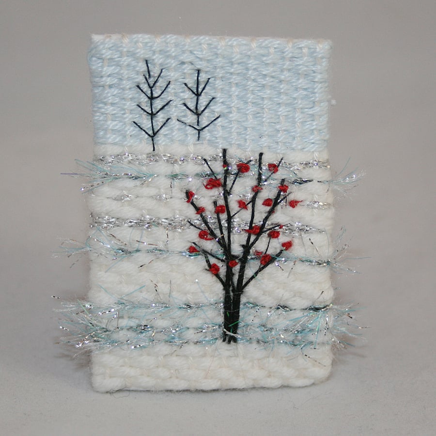 Embroidered Brooch - Woven Frost