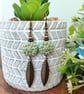 Bohemian Turquoise Leaf Drop Earrings - Image 2