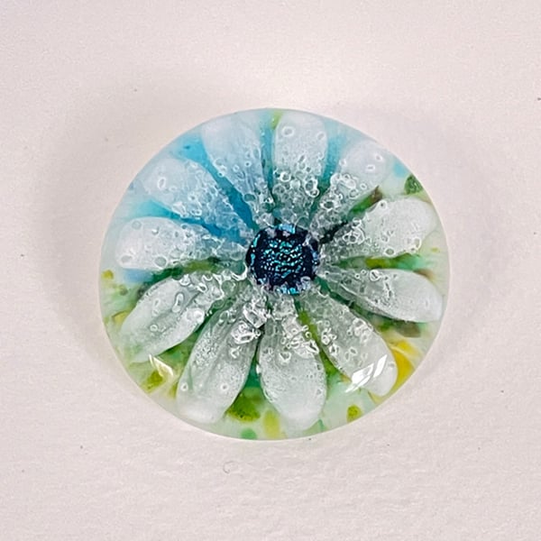 Fused Glass Flower Brooch