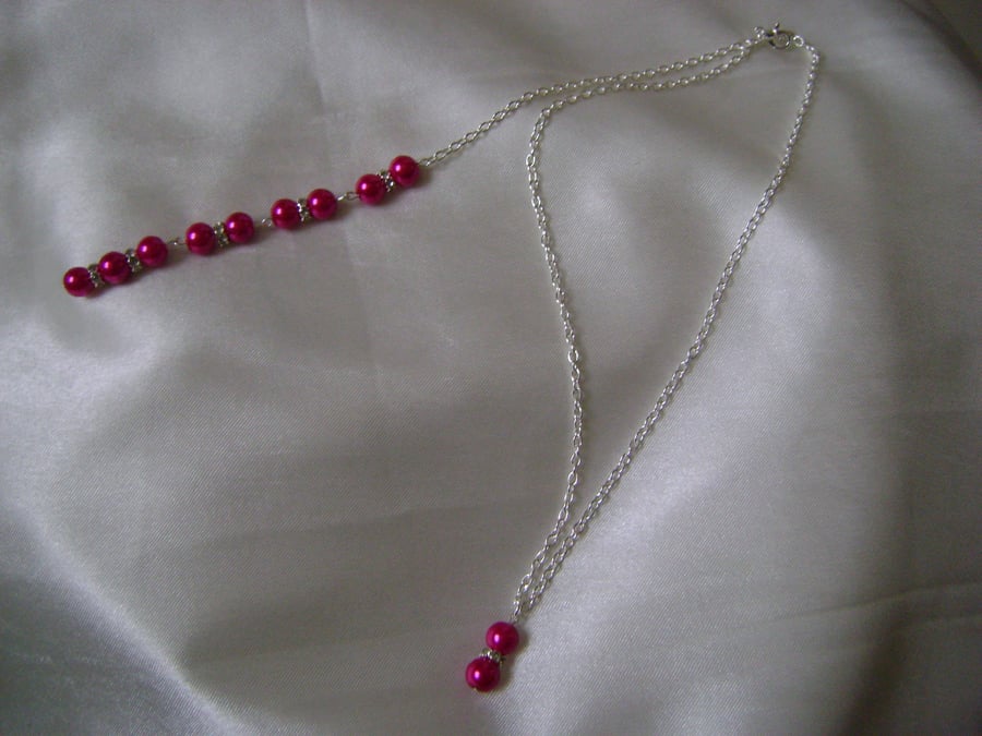 Fushia Pink Backdrop Necklace