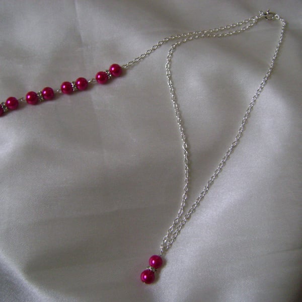 Fushia Pink Backdrop Necklace