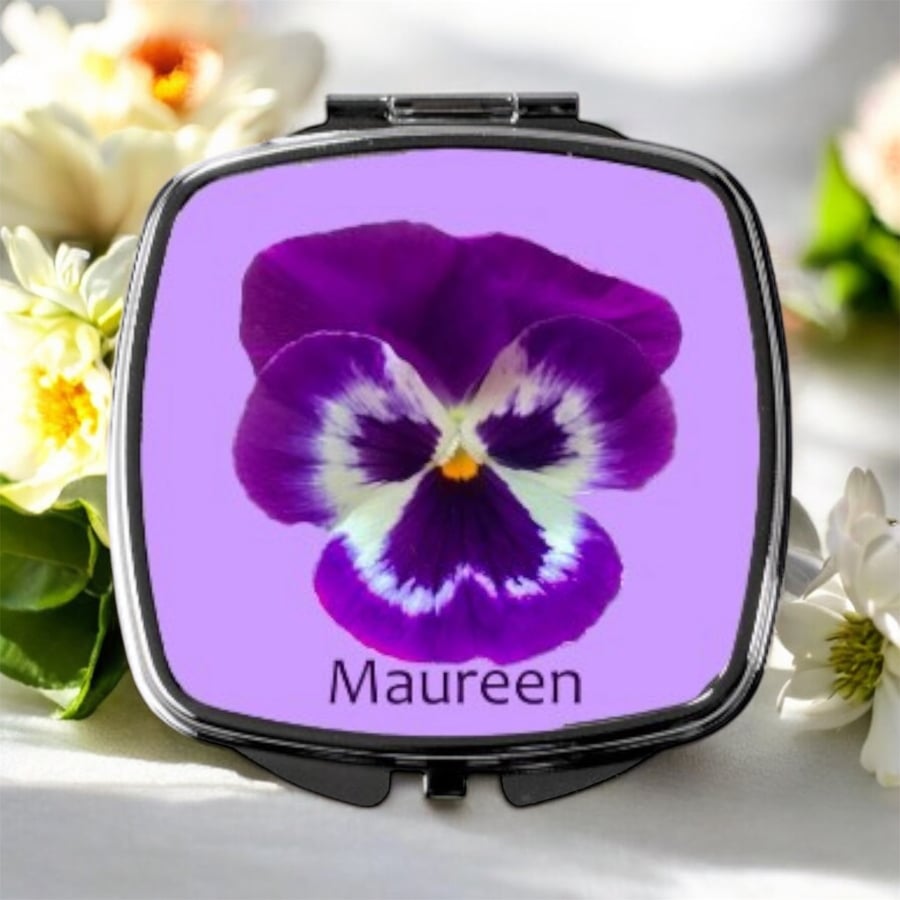 Pansy Compact Make up Mirror 