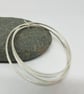 Isidora by Fedha - stylish set of three polished silver bangles with silver link - Image 2