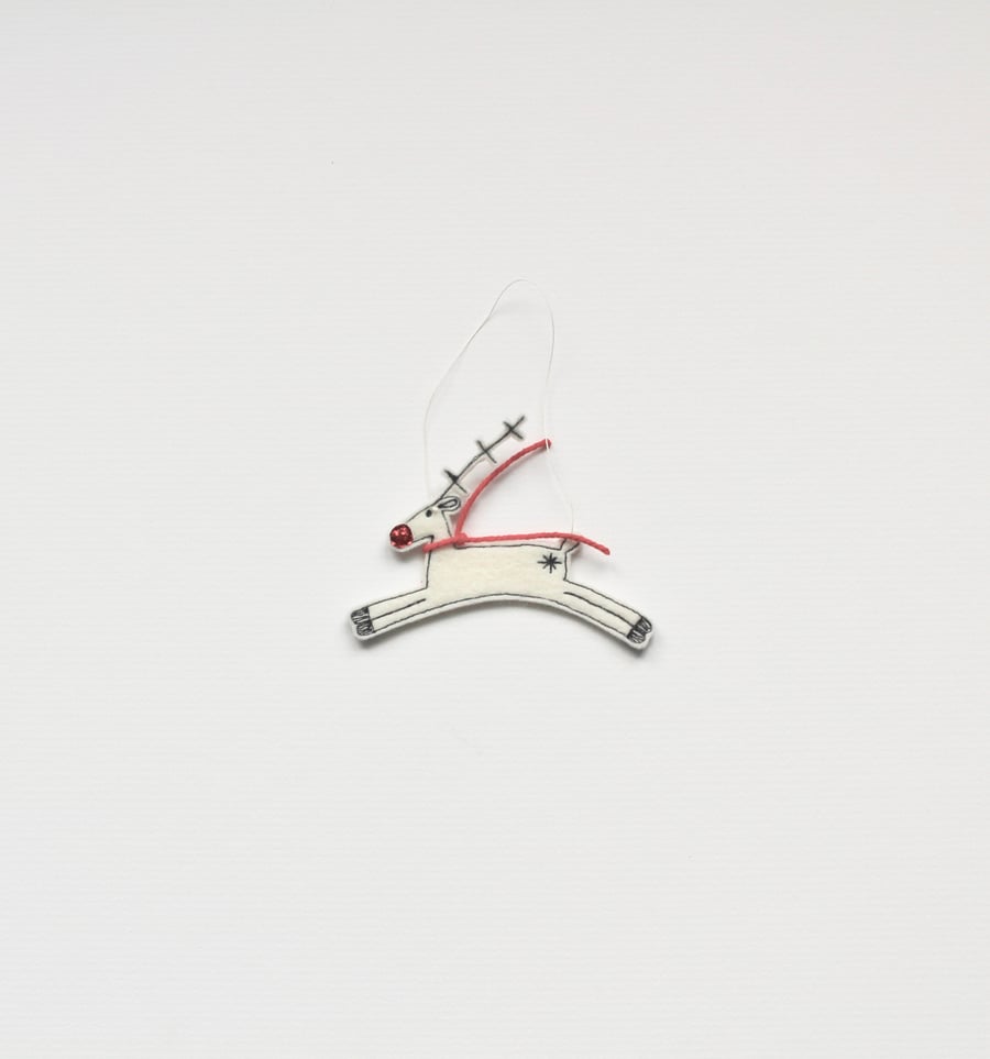 'Small Prancing Rudolph' - Hanging Decoration