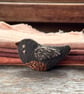 Robin - embroidered wool brooch