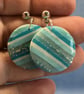 Bold Round Striped Statement Earrings - Image 2