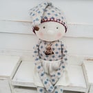 Upcycled handmade rag doll oak