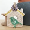 Small Ceramic bird house decoration Pottery bird house 