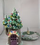 Ceramic Xmas Christmas Snowy Conifer Tree Cottage House Table Lamp Decoration.   - Image 6