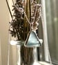 Frosty blue statement seaglass pendant 