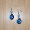 Blue Sparkling Drop Earrings