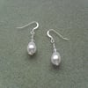Pearl and Crystal Sterling Silver Earrings With Pearls From Swarovski 