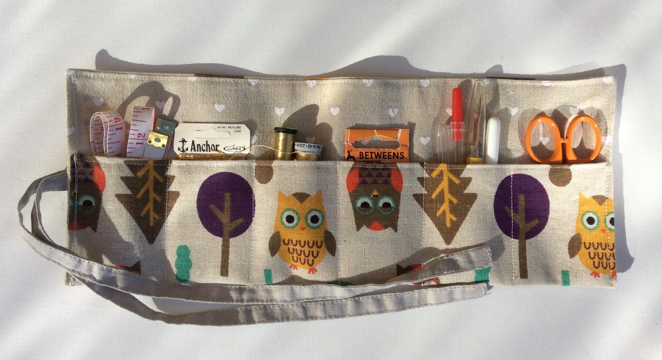  Sewing Kit Roll, owl fabric