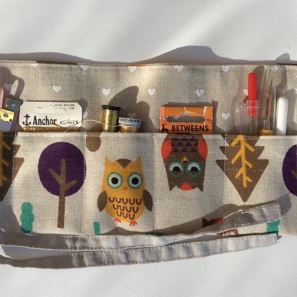  Sewing Kit Roll, owl fabric