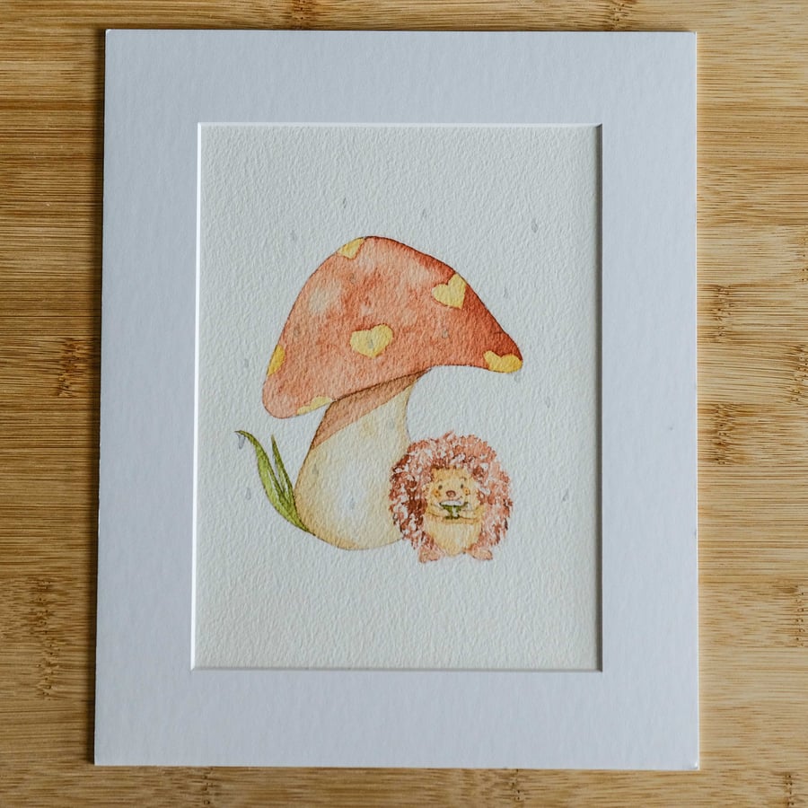 Watercolour Hedgehog Illustration - Calm 