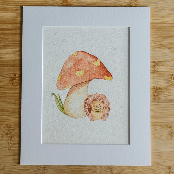 Watercolour Hedgehog Illustration - Calm 