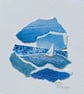 Caribbean Blue - Original miniature collage. Unmounted 