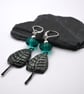 lampwork glass and ceramic tree earrings - Image 2