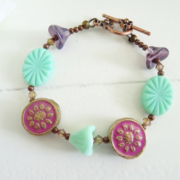 Czech Glass & Bollywood bead bracelet