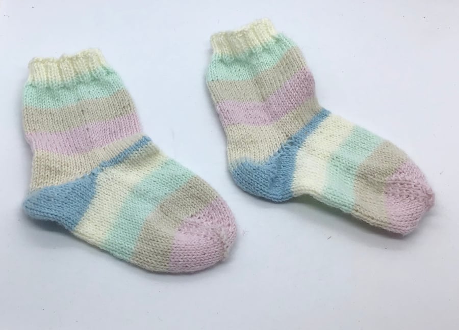 Hand Knit Merino Child’s Socks size uk 7-8