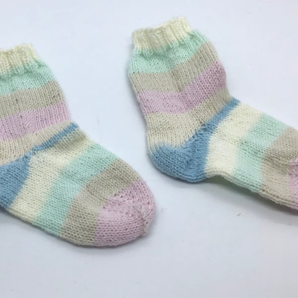Hand Knit Merino Child’s Socks size uk 7-8