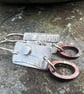 Silver and Copper Textured Dangle Earrings  - Image 6