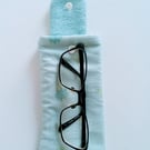 Fabric glasses case, sunglasses case, glasses case, pale blue glasses case