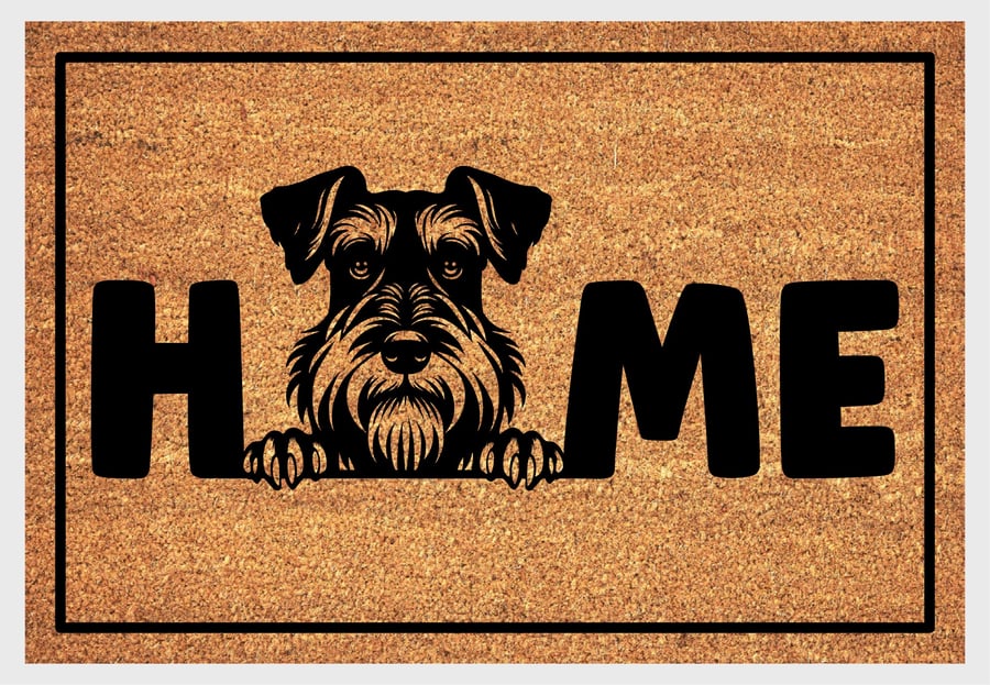 Miniature Schnauzer Home Door Mat No.2 - Schnauzer Welcome Mat - 3 Sizes