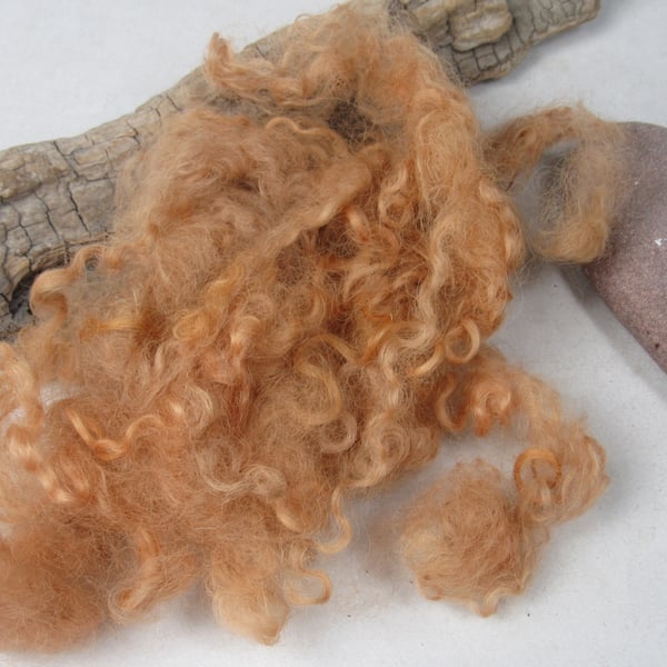 10g Naturally Dyed Cutch Brown Masham Felting Wool