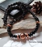 Designer 191.20ct Hawks Eye & Copper Bead Mens Necklace  - Image 2