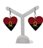 Angolan flag earrings,love Angola,loveheart jewellery,african queen,hand painted - Image 1