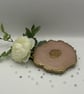 Double Sided Resin Geode Style Coaster - Pink and Gold with Gold Edging - Image 4