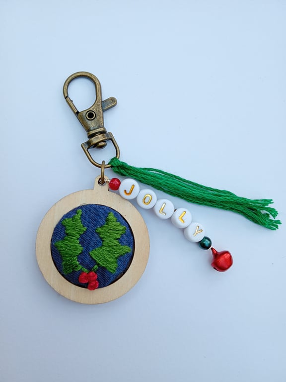 Holly Keyring or Bag Charm